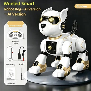 AI Programmable RC Robot Dog With Detachable Loading Basket Multifunctional Stunt Mechanical Pet Children Holiday Toy