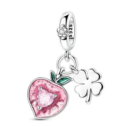 2026 Romantic Pink Color Charms Bead 925 Sterling Silver CZ Zircon Love Heart Pendants Fit Original Bracelet DIY Jewelry Gift