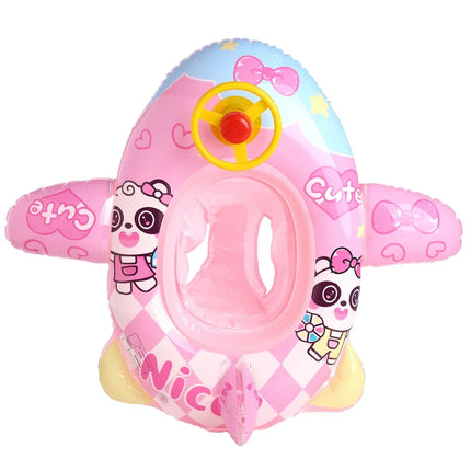 Cartoon Animal Inflatable Toys Baby Swimming Seat with Steering Wheel Outdoor Pool Water Inflatable Floating Ring for Kids