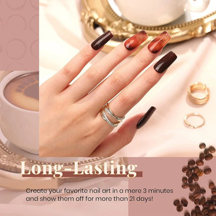 6Pcs 10ml Gel Nail Polish Set Milk Tea Color Gel Varnish Nail Kit, Soak Off UV/LED Gel Polish For Home Salon Nail Art DIY