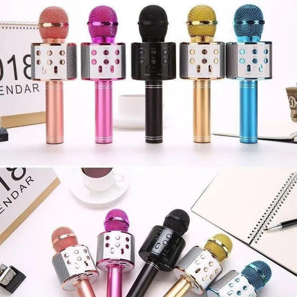 Wireless Karaoke Microphone , Bluetooth Speaker, Multi-Function Controls 5-In-1  Handheld Mic  For Party, Great Birthday Gift