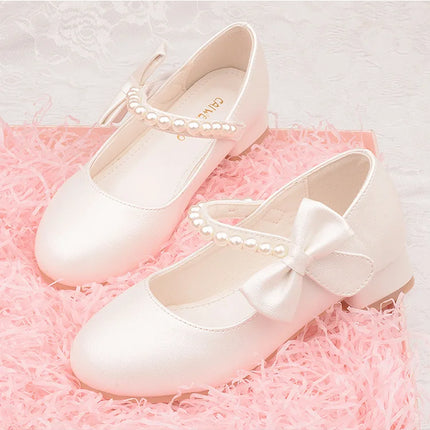 Zapatos Niña KidLeather Shoes 2024 Autumn New Girl High Heel Princess Shoes Bow Single Shoe Mary Jane Shoes Kid Shoe Girl Shoe