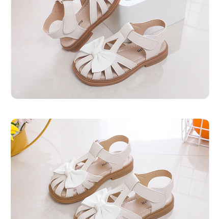 Baby Sandals for Girl Peep-toe Breathable Bow-knot Princess Children Fashion Soft 2024 Summer New Girls Sandals Cute Versatile
