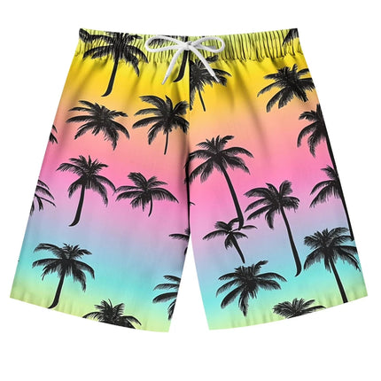 Fashion Men Hawaiian Beach Shorts 3d Printed Plam Tree Graphic Men Surf Board Shorts Oversized Quick Dry Y2k Men Casaul Shorts