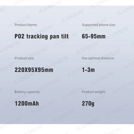 AXNEN P02 360 Rotation Follow-up Gimbal Stabilizer Monopod Desktop Tracking Gimbal with Remote for Phone Live Photography