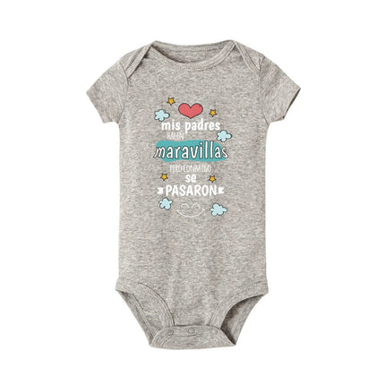 My Parents Do Wonders But They Went Too Far with Me Print Baby Romper Funny Newborn Bodysuit Infant Short Sleeve Outfit Jumpsuit