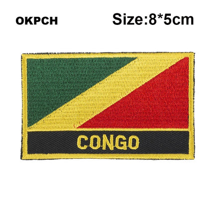 Dominican Rep. Flag Embroidery Patches Iron on Saw on Transfer patches Sewing Applications for Clothes in Home&Garden