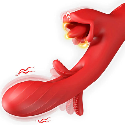 2 in 1 Tongue Licking Dildo Vibrator for Women Flapping Rotating Clitoris Stimulator G Spot Massage Female Masturbator Sex Toy