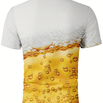2026 Summer New Style Men's Short-Sleeved Polo Shirt - Street Casual Fashion Comfortable Breathable 3D Letter Pattern Print