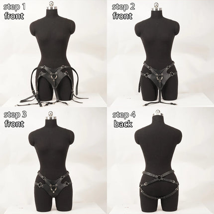 Sexy Women Leg Harness Garter Belt Leather Lingerie Bdsm Bondage Thigh garter Gothic Fetish Clothing Festival Rave Outfit