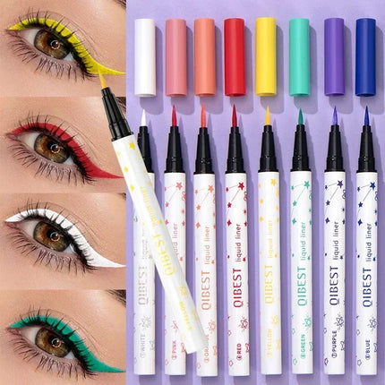 1Pc Quickily Drying Colorful Eyeliners Pencil Eyes Cosmetics Matte Liquid Eyeliners Waterproof Lasting White Sweatproof  Make Up