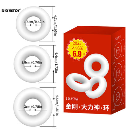 3pcs Penis Rings Semen Lock Cock Rings Sleeve Delay Ejaculation Silicone Beaded Time Lasting Erection Sex Toys for Men