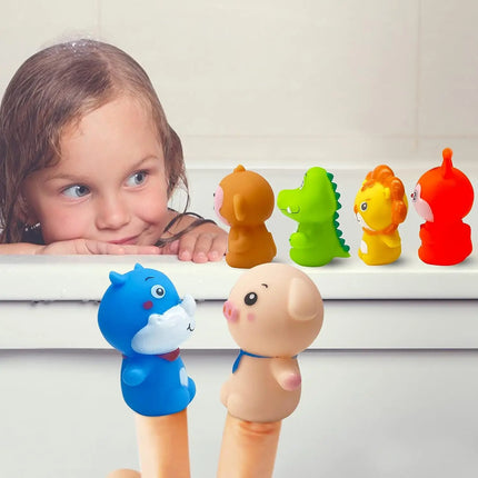 10pcs Small Animal Finger Doll Baby Toys Soft Rubber Hand Puppet Finger Dolls Toy Newborn Interactive Educational Toys Children