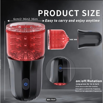 Automatic Male Masturbator Telescopic Rotation Masturbation with Suction Cup for Men Simulation Blowjob Piston Sex Toy for Men