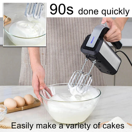 Electric Hand Blender Stainless Steel Mini Multifunctional Mixer White Kitchen Tool for Whipped Cream Flour Dough Cake Baking