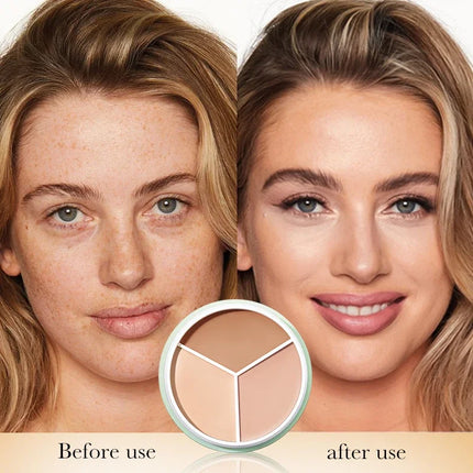 Three Color Concealer Palette Contour Highlighter Foundation Cream For Face Brightening Makeup Art