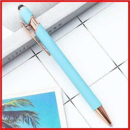 200 Pcs Light - Metal Capacitive Universal Touch Screen Stylus Ballpoint Pen Writing Stationery Office Gifts Free custom Logo