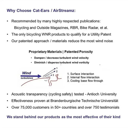 AirStreamz Cycling Wind Noise Reducer for Sports And Fitness Equipment