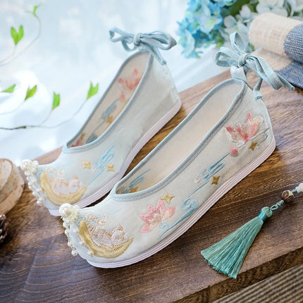 Chasing Moon Hot Sale Of The Season New Style Ming Dynasty Hanfu Shoes National Style Upturned Head Cotton Shoes Ancient Wedding