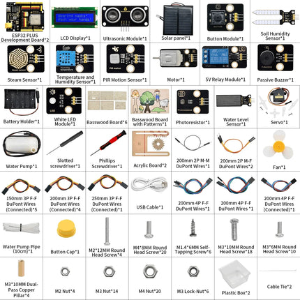 Keyestudio Smart Farm IoT Starter Kit Arduino/ESP32 Compatible  Scratch 3.0 STEM Educational DIY Kit for Agriculture Programming
