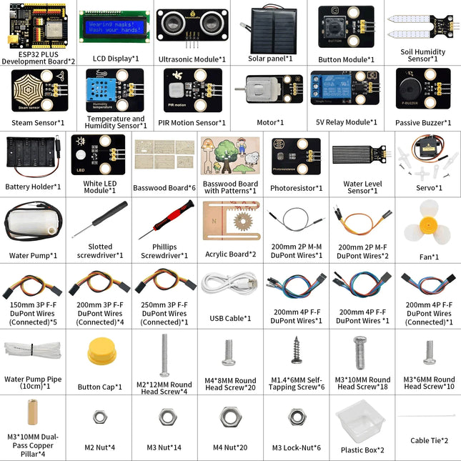 Keyestudio Smart Farm IoT Starter Kit Arduino/ESP32 Compatible  Scratch 3.0 STEM Educational DIY Kit for Agriculture Programming