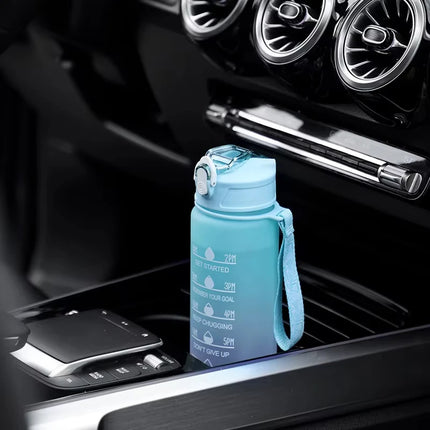 900ML Water Bottle With Time Marker Plastic Motivational Water Bottle with straw Drinking Bottle for Gym Sports Outdoor Travel
