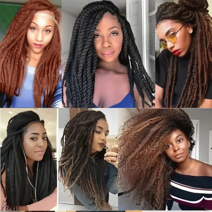 Crochet Hair Short Curly Fluffy Marley Twist Braiding Hair Synthetic Braids Hair Extensions Afro Black Hairstyle For Ladies