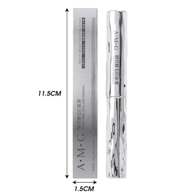 Eyelash Primer Mini Steel Tube Mascara Natural Black 3D Silk Fiber Eyelash Primer Non-Smudging Long-lasting Eyelash Long-lasting