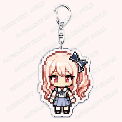 Cute Pixel Chibis Keychains for Accessories Touya Emu Rui Akito Tsukasa Virtual Singers Key Chains Jewelry Keyrings Fans Gifts