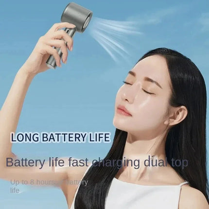 5000mah Handheld Mini Fan Electric Hand Fans Ice Compress High-Speed Cooling USB Rechargeable Portable LED Display Fan