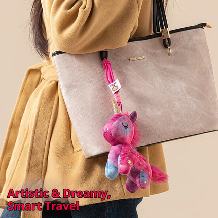 Doll Cute Sparkly Star Pattern Plush Unicorn Keychain Soft Fluffy Stuffed Toy Bag Pendant Claw Machine Prize Party Gift