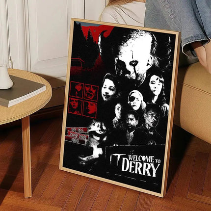 Movie I-It P-Pennywise Poster High Quality Print Waterproof Wall Art Sticker For Bar Living Room Decor Gift