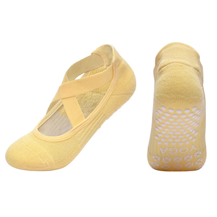 Women Non-Slip Yoga Socks Silicone Indoor Cotton Bandage Backless Pilates Fitness Sock Ladies Ballet Dance Sports Grippers Socks