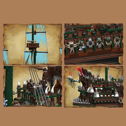 Mould King 13218 Pirate Ship Toys The MOC Big Flying Dutchman Building Block Assembly Ship Model Brick Set Kids Christmas Gift