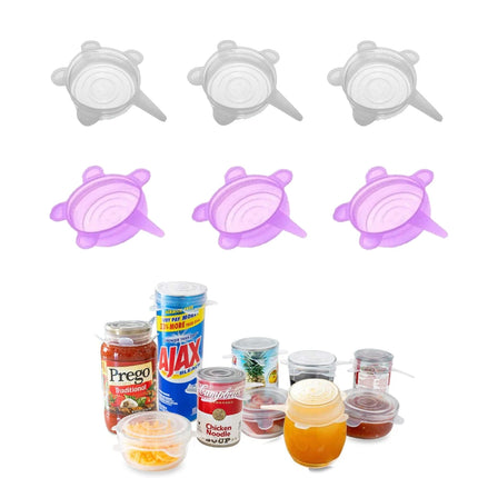Silicone Can Covers Small Silicone Stretch Lids 6p Silicone Jar Lids Food Safe Lids for Yogurt Jars Bowls 2.6 Inch