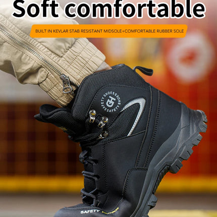 Construction Safety Shoes Men Waterproof Work Boots Anti-smash Steel Toe Shoes Puncture-Proof Indestructible Shoes Safety Shoes