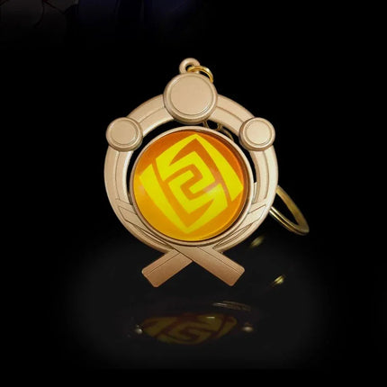 New Teyvat Vision Fontaine Water God Focalors Lyney and Lynette Keychain Luminous 7 Element Eye Of Original God Toy KeyRing