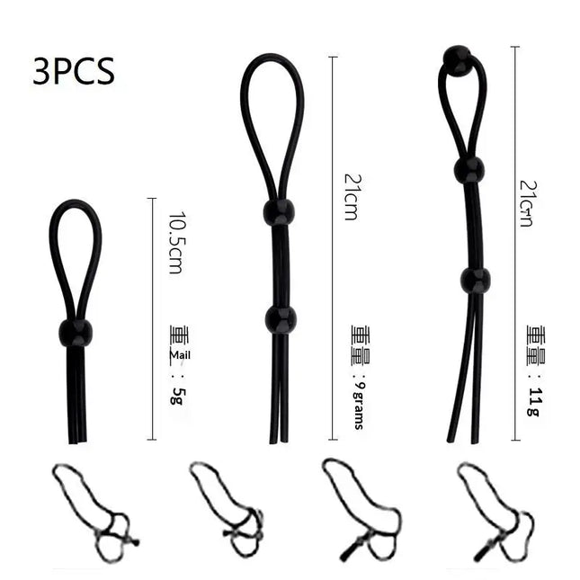 New 1/3/4/6/7/9Pcs Adjustable Silicone Penis Rings Set For Male Cockring Ejaculation Delay Sex Toy For Couples Adult Fun Options