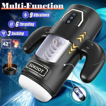 Automatic Men's Masturbator Cup Vibration Blowjob Sucking Machine Orgasm Erotic For Men Penis Training Sex Toys Adults Goods 18+