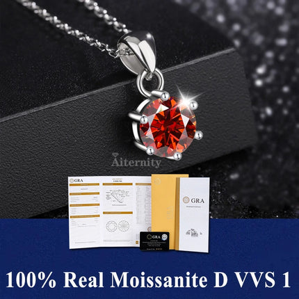 Classic 4 Prong Moissanite Pendant for Couple Men Women Wedding Jewelry Necklace D Color Lab Diamond Luxury Fine Jewelry