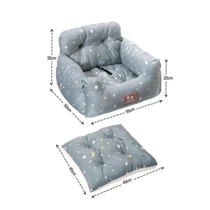 Dog Car Seat with Safety Belt Four Season Universal Pet Ooster Nest Cushion Washable Dogs Cats Sofa Bedding Travel Mattress