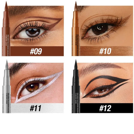 12 Colors Water-based Eyeliner Liquid Matte Red Quick-Drying Smudge-Proof Smooth Eyeliner Pen Long-Lasting Eyes Makeup Cosmetics