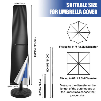 Outdoor Cantilever Umbrella Cover Waterproof Patio Parasol Cover Banana Straight Style All-Season Parasol Umbrella Protection