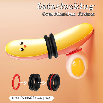 2 in 1 Penis Ring Ball Stretcher Scrotum Lock Cock Lasting Erection Extender Chastity Cock Cage For Man 18 Cock Ring Sex Toys