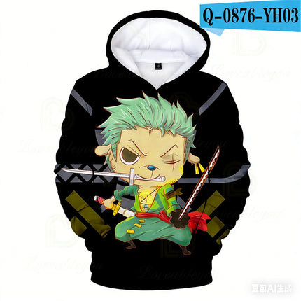 2025 Anime One Piece Monkey D. Luffy Hooded Hoodies Sweatshirt Kids Adults Long Sleeve 3D Print Hoodies Kids Sweatshirt Pullover