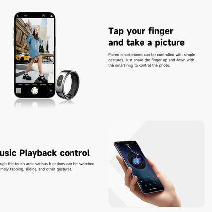 IMIKI Smart Ring 1 vibration Global System health Monitoring Heart Rate Blood Oxygen Saturation 5ATM Waterproof Men and Women