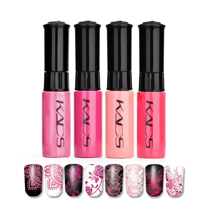 4/5PCS/Kit Colorful Nail Stamping Polish With Stamper Template Art Decoration Nail Polish Lacquers Manicure Varnishes Tools