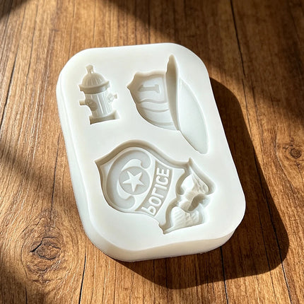 Fireman police Hat Cap Hydrant Silicone Cake Baking Mold Sugarcraft Chocolate Cupcake Resin Tools Fondant Decorating Tools