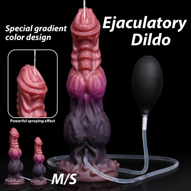 Anal Plug Ejaculation Dog Wolf Dildo Inflatable Big Knot Monster Dildos Penis Squirting Strong Suction Cup Dick Sex Toy for Women Men