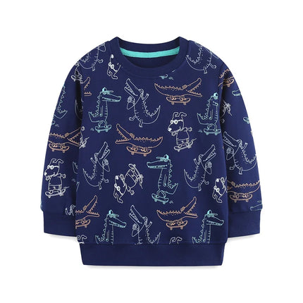 Jumping Meters 2-7T New Design Cotton Boys Sweatshirts Dinosaurs Children's Sport Shirts Long Sleeve Kids Autumn Spring Clothes